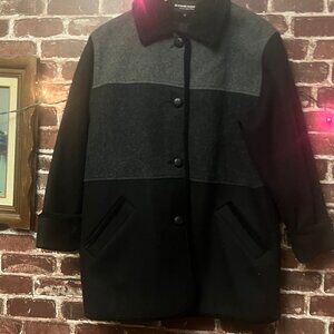 Vintage La Mode Super Colorblock Wool Blend Coat